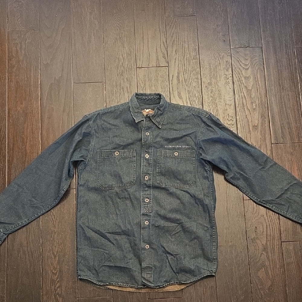 Harley-Davidson Indigo Casual Button Down Shirt Size Small